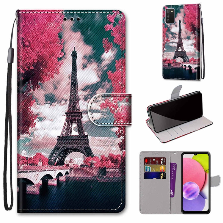 Coloured Drawing Cross Texture Horizontal Flip Leather Phone Case with Holder & Card Slots & Wallet & Lanyard, For Samsung Galaxy A03s 166mm Version, For Samsung Galaxy A13 4G