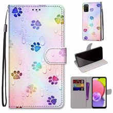 Load image into Gallery viewer, Coloured Drawing Cross Texture Horizontal Flip Leather Phone Case with Holder &amp; Card Slots &amp; Wallet &amp; Lanyard, For Samsung Galaxy A03s 166mm Version, For Samsung Galaxy A13 4G