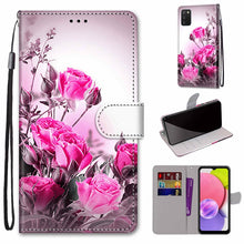 Load image into Gallery viewer, Coloured Drawing Cross Texture Horizontal Flip Leather Phone Case with Holder &amp; Card Slots &amp; Wallet &amp; Lanyard, For Samsung Galaxy A03s 166mm Version, For Samsung Galaxy A13 4G