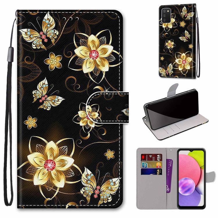Coloured Drawing Cross Texture Horizontal Flip Leather Phone Case with Holder & Card Slots & Wallet & Lanyard, For Samsung Galaxy A03s 166mm Version, For Samsung Galaxy A13 4G