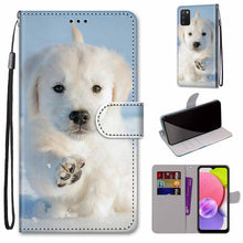 Load image into Gallery viewer, Coloured Drawing Cross Texture Horizontal Flip Leather Phone Case with Holder &amp; Card Slots &amp; Wallet &amp; Lanyard, For Samsung Galaxy A03s 166mm Version, For Samsung Galaxy A13 4G