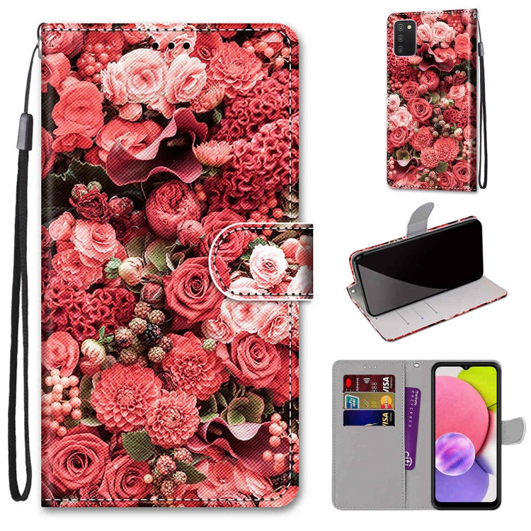 Coloured Drawing Cross Texture Horizontal Flip Leather Phone Case with Holder & Card Slots & Wallet & Lanyard, For Samsung Galaxy A03s 166mm Version, For Samsung Galaxy A13 4G