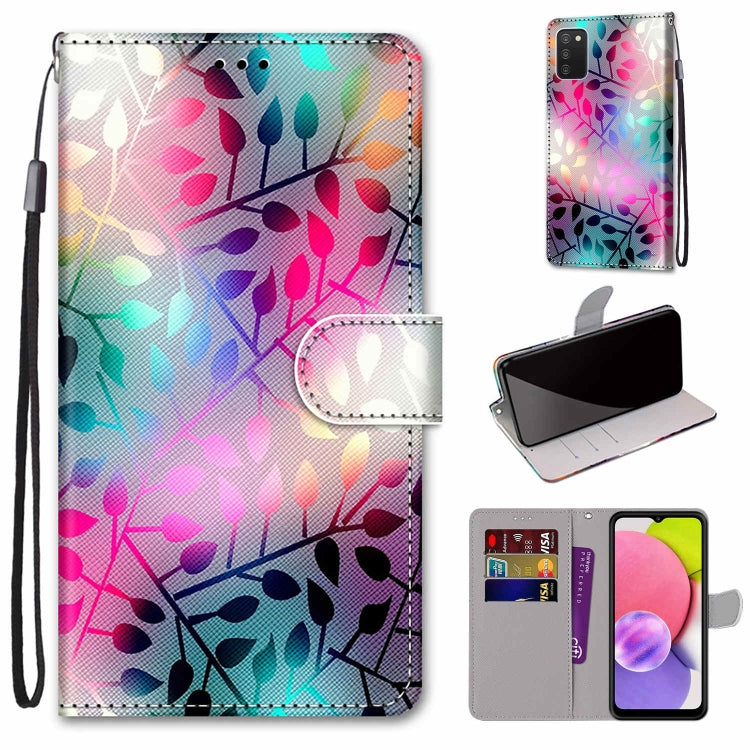 Coloured Drawing Cross Texture Horizontal Flip Leather Phone Case with Holder & Card Slots & Wallet & Lanyard, For Samsung Galaxy A03s 166mm Version, For Samsung Galaxy A13 4G