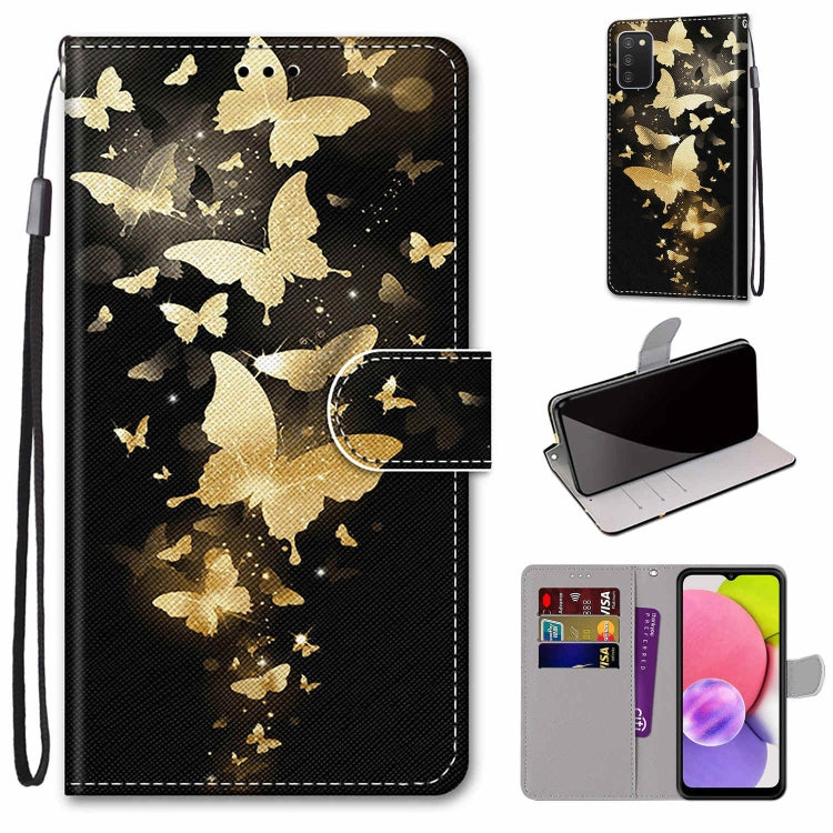 Coloured Drawing Cross Texture Horizontal Flip Leather Phone Case with Holder & Card Slots & Wallet & Lanyard, For Samsung Galaxy A03s 166mm Version, For Samsung Galaxy A13 4G
