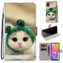 Load image into Gallery viewer, Coloured Drawing Cross Texture Horizontal Flip Leather Phone Case with Holder &amp; Card Slots &amp; Wallet &amp; Lanyard, For Samsung Galaxy A03s 166mm Version, For Samsung Galaxy A13 4G