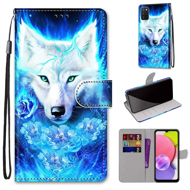 Coloured Drawing Cross Texture Horizontal Flip Leather Phone Case with Holder & Card Slots & Wallet & Lanyard, For Samsung Galaxy A03s 166mm Version, For Samsung Galaxy A13 4G