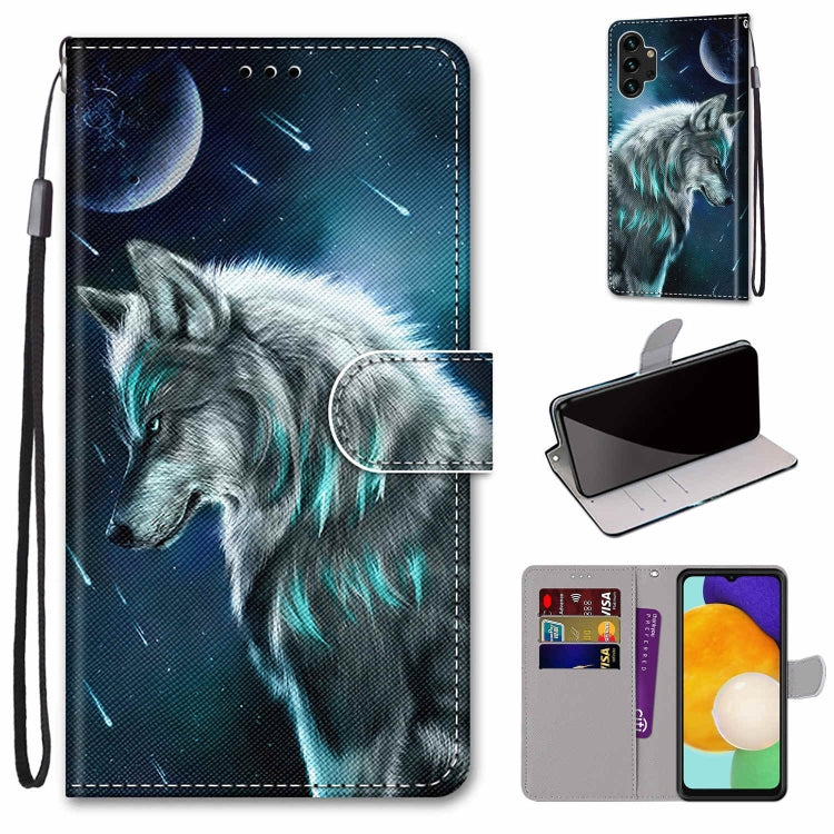 Coloured Drawing Cross Texture Horizontal Flip Leather Phone Case with Holder & Card Slots & Wallet & Lanyard, For Samsung Galaxy A03s 166mm Version, For Samsung Galaxy A13 4G