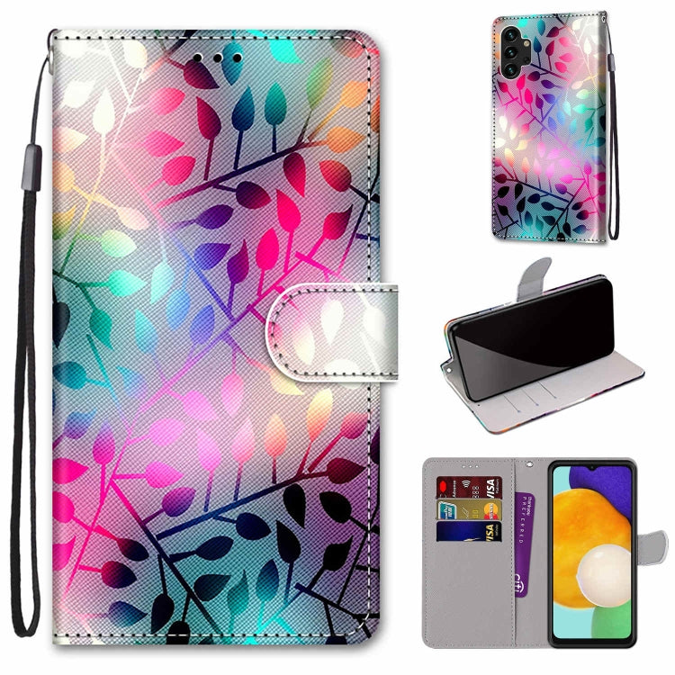 Coloured Drawing Cross Texture Horizontal Flip Leather Phone Case with Holder & Card Slots & Wallet & Lanyard, For Samsung Galaxy A03s 166mm Version, For Samsung Galaxy A13 4G