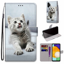 Load image into Gallery viewer, Coloured Drawing Cross Texture Horizontal Flip Leather Phone Case with Holder &amp; Card Slots &amp; Wallet &amp; Lanyard, For Samsung Galaxy A03s 166mm Version, For Samsung Galaxy A13 4G