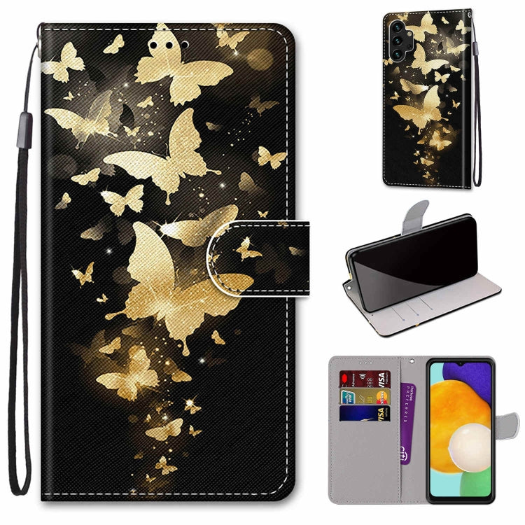 Coloured Drawing Cross Texture Horizontal Flip Leather Phone Case with Holder & Card Slots & Wallet & Lanyard, For Samsung Galaxy A03s 166mm Version, For Samsung Galaxy A13 4G