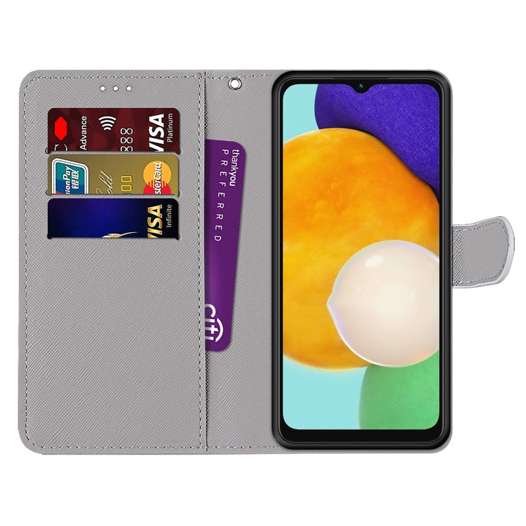 Coloured Drawing Cross Texture Horizontal Flip Leather Phone Case with Holder & Card Slots & Wallet & Lanyard, For Samsung Galaxy A13 5G, For Samsung Galaxy A33 5G