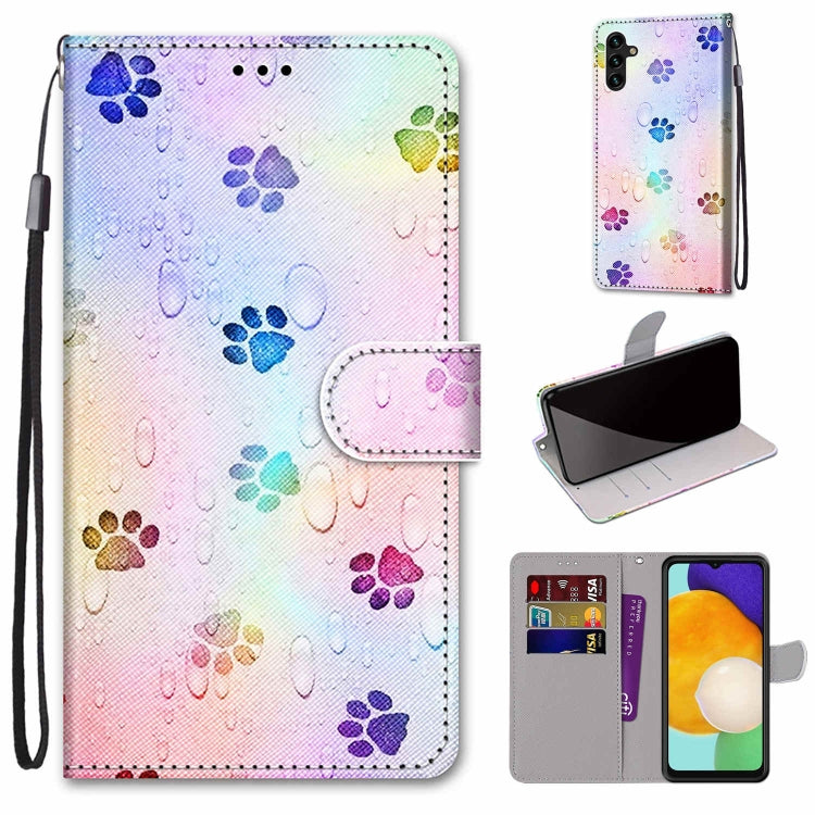 Coloured Drawing Cross Texture Horizontal Flip Leather Phone Case with Holder & Card Slots & Wallet & Lanyard, For Samsung Galaxy A13 5G, For Samsung Galaxy A33 5G