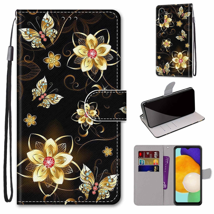 Coloured Drawing Cross Texture Horizontal Flip Leather Phone Case with Holder & Card Slots & Wallet & Lanyard, For Samsung Galaxy A13 5G, For Samsung Galaxy A33 5G