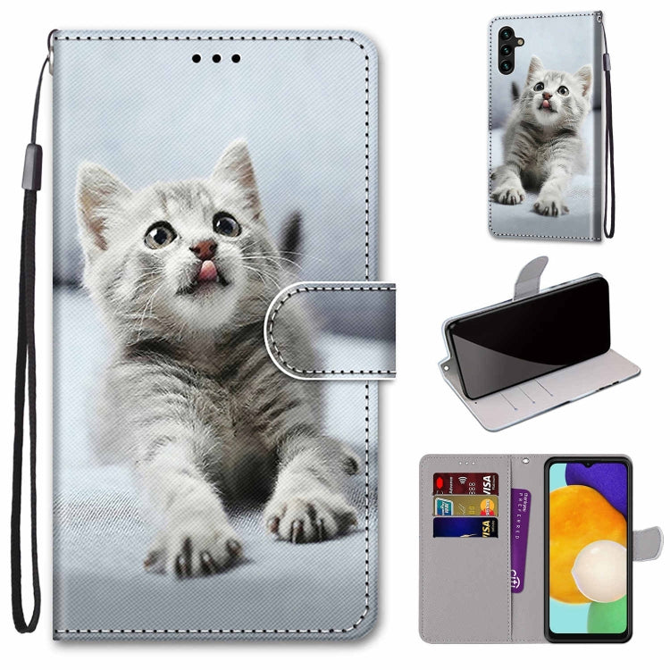 Coloured Drawing Cross Texture Horizontal Flip Leather Phone Case with Holder & Card Slots & Wallet & Lanyard, For Samsung Galaxy A13 5G, For Samsung Galaxy A33 5G