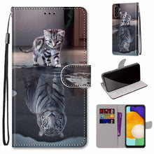 Load image into Gallery viewer, Coloured Drawing Cross Texture Horizontal Flip Leather Phone Case with Holder &amp; Card Slots &amp; Wallet &amp; Lanyard, For Samsung Galaxy A13 5G, For Samsung Galaxy A33 5G