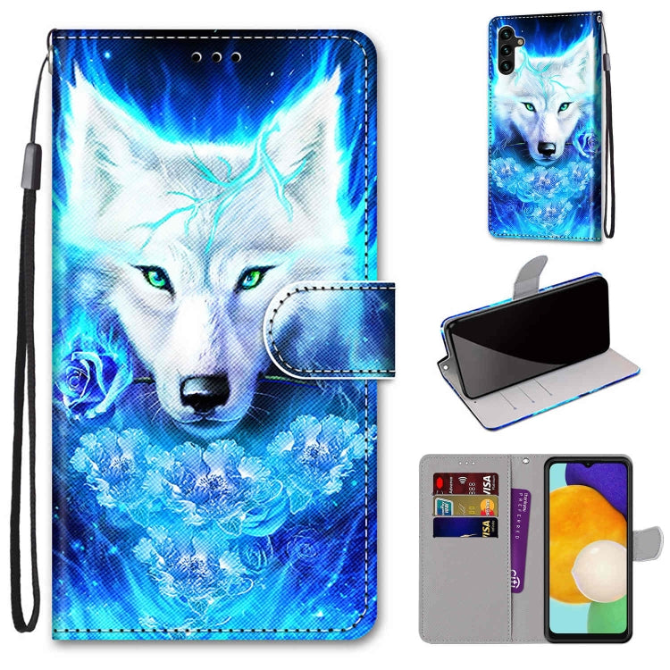 Coloured Drawing Cross Texture Horizontal Flip Leather Phone Case with Holder & Card Slots & Wallet & Lanyard, For Samsung Galaxy A13 5G, For Samsung Galaxy A33 5G