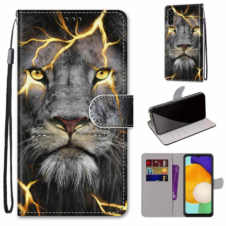 Coloured Drawing Cross Texture Horizontal Flip Leather Phone Case with Holder & Card Slots & Wallet & Lanyard, For Samsung Galaxy A13 5G, For Samsung Galaxy A33 5G