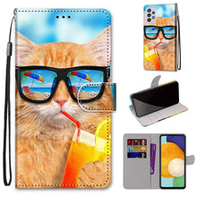 Load image into Gallery viewer, Coloured Drawing Cross Texture Horizontal Flip Leather Phone Case with Holder &amp; Card Slots &amp; Wallet &amp; Lanyard, For Samsung Galaxy A13 5G, For Samsung Galaxy A33 5G