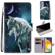 Load image into Gallery viewer, Coloured Drawing Cross Texture Horizontal Flip Leather Phone Case with Holder &amp; Card Slots &amp; Wallet &amp; Lanyard, For Samsung Galaxy A13 5G, For Samsung Galaxy A33 5G