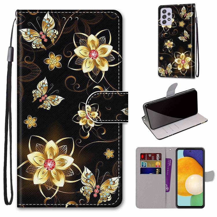 Coloured Drawing Cross Texture Horizontal Flip Leather Phone Case with Holder & Card Slots & Wallet & Lanyard, For Samsung Galaxy A13 5G, For Samsung Galaxy A33 5G