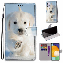 Load image into Gallery viewer, Coloured Drawing Cross Texture Horizontal Flip Leather Phone Case with Holder &amp; Card Slots &amp; Wallet &amp; Lanyard, For Samsung Galaxy A13 5G, For Samsung Galaxy A33 5G