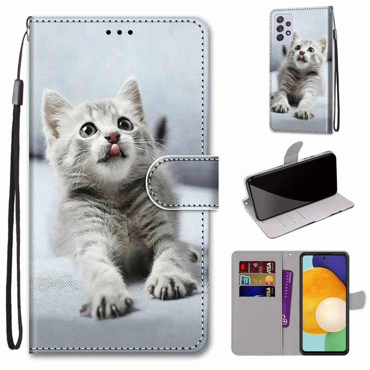 Coloured Drawing Cross Texture Horizontal Flip Leather Phone Case with Holder & Card Slots & Wallet & Lanyard, For Samsung Galaxy A13 5G, For Samsung Galaxy A33 5G