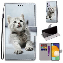 Load image into Gallery viewer, Coloured Drawing Cross Texture Horizontal Flip Leather Phone Case with Holder &amp; Card Slots &amp; Wallet &amp; Lanyard, For Samsung Galaxy A13 5G, For Samsung Galaxy A33 5G