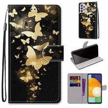 Load image into Gallery viewer, Coloured Drawing Cross Texture Horizontal Flip Leather Phone Case with Holder &amp; Card Slots &amp; Wallet &amp; Lanyard, For Samsung Galaxy A13 5G, For Samsung Galaxy A33 5G