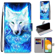 Load image into Gallery viewer, Coloured Drawing Cross Texture Horizontal Flip Leather Phone Case with Holder &amp; Card Slots &amp; Wallet &amp; Lanyard, For Samsung Galaxy A13 5G, For Samsung Galaxy A33 5G