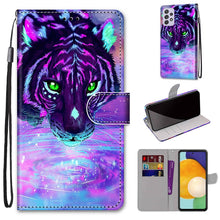 Load image into Gallery viewer, Coloured Drawing Cross Texture Horizontal Flip Leather Phone Case with Holder &amp; Card Slots &amp; Wallet &amp; Lanyard, For Samsung Galaxy A13 5G, For Samsung Galaxy A33 5G