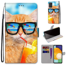 Load image into Gallery viewer, Coloured Drawing Cross Texture Horizontal Flip Leather Phone Case with Holder &amp; Card Slots &amp; Wallet &amp; Lanyard, For Samsung Galaxy A53 5G, For Samsung Galaxy M52 5G