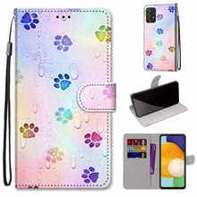 Load image into Gallery viewer, Coloured Drawing Cross Texture Horizontal Flip Leather Phone Case with Holder &amp; Card Slots &amp; Wallet &amp; Lanyard, For Samsung Galaxy A53 5G, For Samsung Galaxy M52 5G