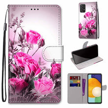 Load image into Gallery viewer, Coloured Drawing Cross Texture Horizontal Flip Leather Phone Case with Holder &amp; Card Slots &amp; Wallet &amp; Lanyard, For Samsung Galaxy A53 5G, For Samsung Galaxy M52 5G
