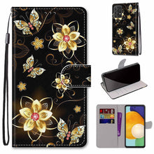 Load image into Gallery viewer, Coloured Drawing Cross Texture Horizontal Flip Leather Phone Case with Holder &amp; Card Slots &amp; Wallet &amp; Lanyard, For Samsung Galaxy A53 5G, For Samsung Galaxy M52 5G