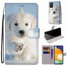 Load image into Gallery viewer, Coloured Drawing Cross Texture Horizontal Flip Leather Phone Case with Holder &amp; Card Slots &amp; Wallet &amp; Lanyard, For Samsung Galaxy A53 5G, For Samsung Galaxy M52 5G