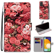 Load image into Gallery viewer, Coloured Drawing Cross Texture Horizontal Flip Leather Phone Case with Holder &amp; Card Slots &amp; Wallet &amp; Lanyard, For Samsung Galaxy A53 5G, For Samsung Galaxy M52 5G
