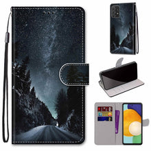 Load image into Gallery viewer, Coloured Drawing Cross Texture Horizontal Flip Leather Phone Case with Holder &amp; Card Slots &amp; Wallet &amp; Lanyard, For Samsung Galaxy A53 5G, For Samsung Galaxy M52 5G