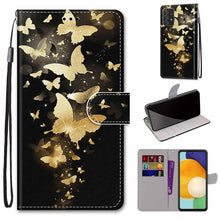 Load image into Gallery viewer, Coloured Drawing Cross Texture Horizontal Flip Leather Phone Case with Holder &amp; Card Slots &amp; Wallet &amp; Lanyard, For Samsung Galaxy A53 5G, For Samsung Galaxy M52 5G