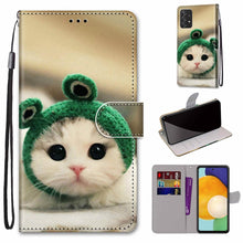Load image into Gallery viewer, Coloured Drawing Cross Texture Horizontal Flip Leather Phone Case with Holder &amp; Card Slots &amp; Wallet &amp; Lanyard, For Samsung Galaxy A53 5G, For Samsung Galaxy M52 5G