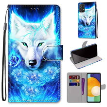 Load image into Gallery viewer, Coloured Drawing Cross Texture Horizontal Flip Leather Phone Case with Holder &amp; Card Slots &amp; Wallet &amp; Lanyard, For Samsung Galaxy A53 5G, For Samsung Galaxy M52 5G