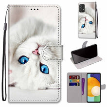 Load image into Gallery viewer, Coloured Drawing Cross Texture Horizontal Flip Leather Phone Case with Holder &amp; Card Slots &amp; Wallet &amp; Lanyard, For Samsung Galaxy A53 5G, For Samsung Galaxy M52 5G