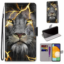 Load image into Gallery viewer, Coloured Drawing Cross Texture Horizontal Flip Leather Phone Case with Holder &amp; Card Slots &amp; Wallet &amp; Lanyard, For Samsung Galaxy A53 5G, For Samsung Galaxy M52 5G