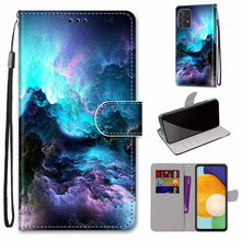 Load image into Gallery viewer, Coloured Drawing Cross Texture Horizontal Flip Leather Phone Case with Holder &amp; Card Slots &amp; Wallet &amp; Lanyard, For Samsung Galaxy A53 5G, For Samsung Galaxy M52 5G