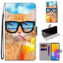 Load image into Gallery viewer, Coloured Drawing Cross Texture Horizontal Flip Leather Phone Case with Holder &amp; Card Slots &amp; Wallet &amp; Lanyard, For Samsung Galaxy A53 5G, For Samsung Galaxy M52 5G