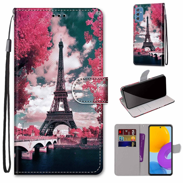 Coloured Drawing Cross Texture Horizontal Flip Leather Phone Case with Holder & Card Slots & Wallet & Lanyard, For Samsung Galaxy A53 5G, For Samsung Galaxy M52 5G