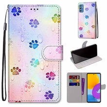 Load image into Gallery viewer, Coloured Drawing Cross Texture Horizontal Flip Leather Phone Case with Holder &amp; Card Slots &amp; Wallet &amp; Lanyard, For Samsung Galaxy A53 5G, For Samsung Galaxy M52 5G