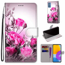 Load image into Gallery viewer, Coloured Drawing Cross Texture Horizontal Flip Leather Phone Case with Holder &amp; Card Slots &amp; Wallet &amp; Lanyard, For Samsung Galaxy A53 5G, For Samsung Galaxy M52 5G