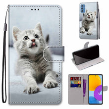 Load image into Gallery viewer, Coloured Drawing Cross Texture Horizontal Flip Leather Phone Case with Holder &amp; Card Slots &amp; Wallet &amp; Lanyard, For Samsung Galaxy A53 5G, For Samsung Galaxy M52 5G