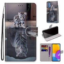 Load image into Gallery viewer, Coloured Drawing Cross Texture Horizontal Flip Leather Phone Case with Holder &amp; Card Slots &amp; Wallet &amp; Lanyard, For Samsung Galaxy A53 5G, For Samsung Galaxy M52 5G