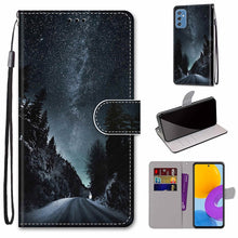 Load image into Gallery viewer, Coloured Drawing Cross Texture Horizontal Flip Leather Phone Case with Holder &amp; Card Slots &amp; Wallet &amp; Lanyard, For Samsung Galaxy A53 5G, For Samsung Galaxy M52 5G